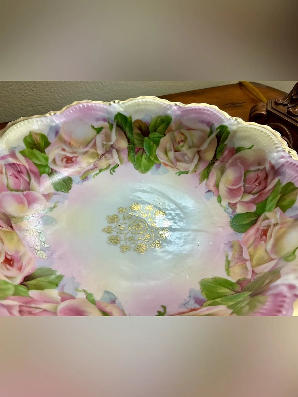 Antique German Porcelain Serving Bowl Produced by Leuchtenburg